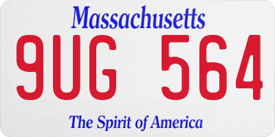 MA license plate 9UG564
