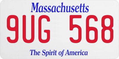 MA license plate 9UG568