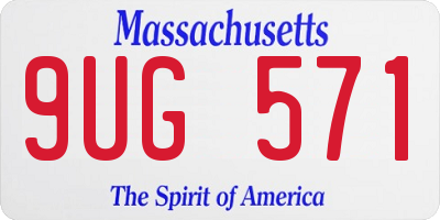 MA license plate 9UG571