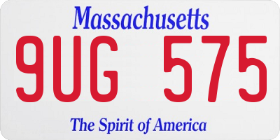 MA license plate 9UG575