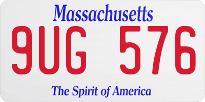 MA license plate 9UG576