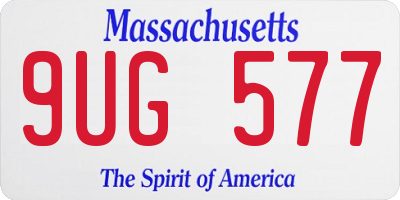 MA license plate 9UG577