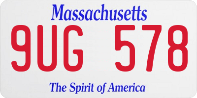 MA license plate 9UG578