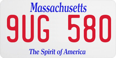 MA license plate 9UG580