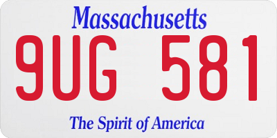 MA license plate 9UG581