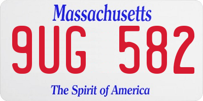 MA license plate 9UG582