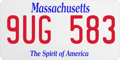 MA license plate 9UG583
