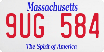 MA license plate 9UG584