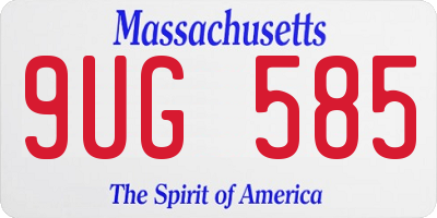 MA license plate 9UG585