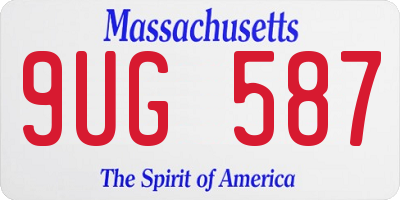 MA license plate 9UG587
