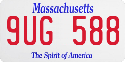 MA license plate 9UG588