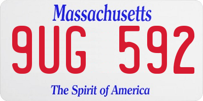 MA license plate 9UG592