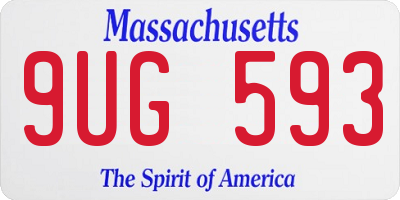 MA license plate 9UG593