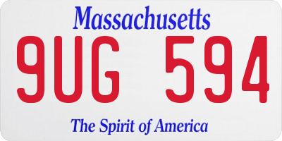 MA license plate 9UG594