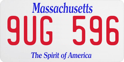 MA license plate 9UG596