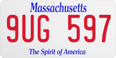 MA license plate 9UG597