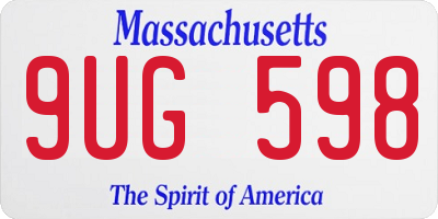 MA license plate 9UG598