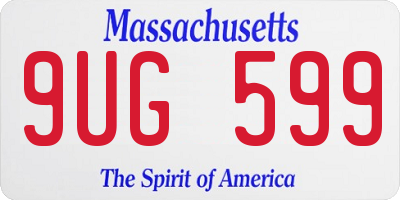 MA license plate 9UG599