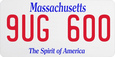 MA license plate 9UG600