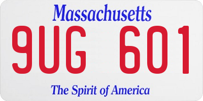 MA license plate 9UG601