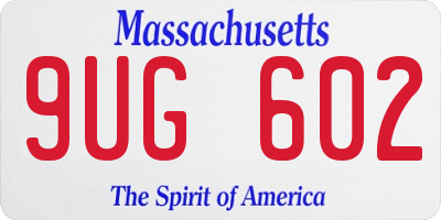 MA license plate 9UG602
