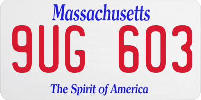 MA license plate 9UG603