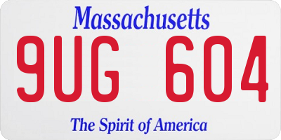 MA license plate 9UG604