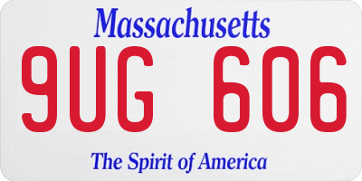 MA license plate 9UG606