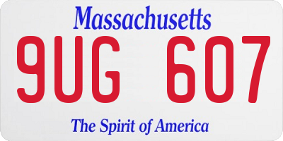 MA license plate 9UG607
