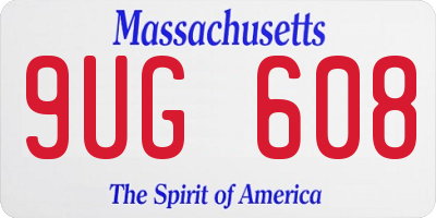 MA license plate 9UG608