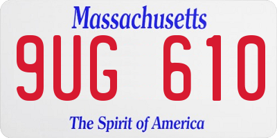 MA license plate 9UG610