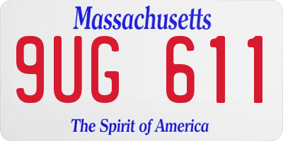 MA license plate 9UG611
