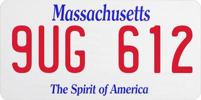 MA license plate 9UG612