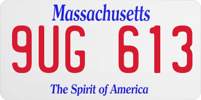 MA license plate 9UG613