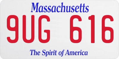 MA license plate 9UG616