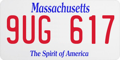 MA license plate 9UG617