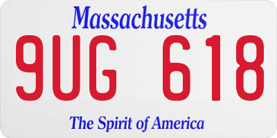 MA license plate 9UG618