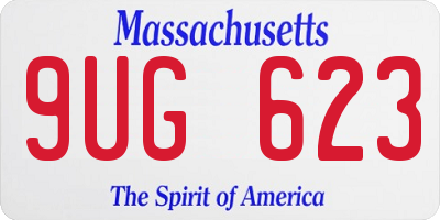 MA license plate 9UG623
