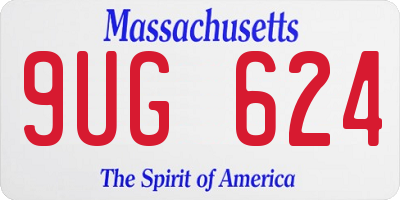 MA license plate 9UG624
