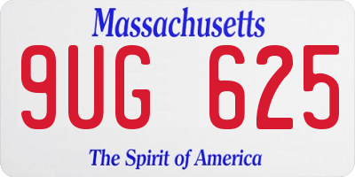MA license plate 9UG625