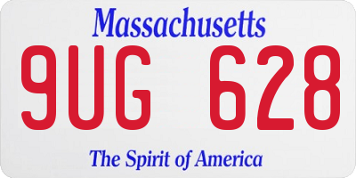 MA license plate 9UG628