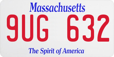 MA license plate 9UG632