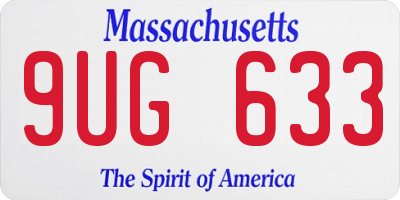 MA license plate 9UG633