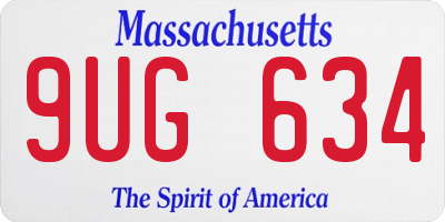 MA license plate 9UG634