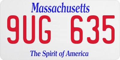 MA license plate 9UG635