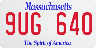 MA license plate 9UG640