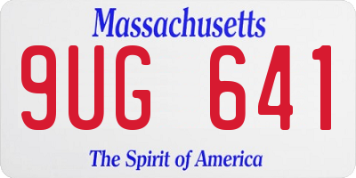 MA license plate 9UG641