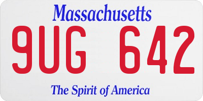 MA license plate 9UG642