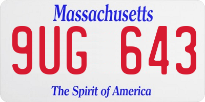 MA license plate 9UG643