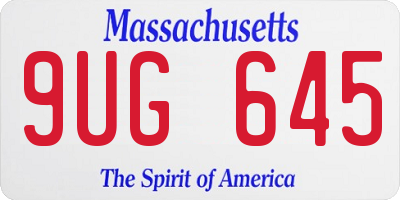 MA license plate 9UG645